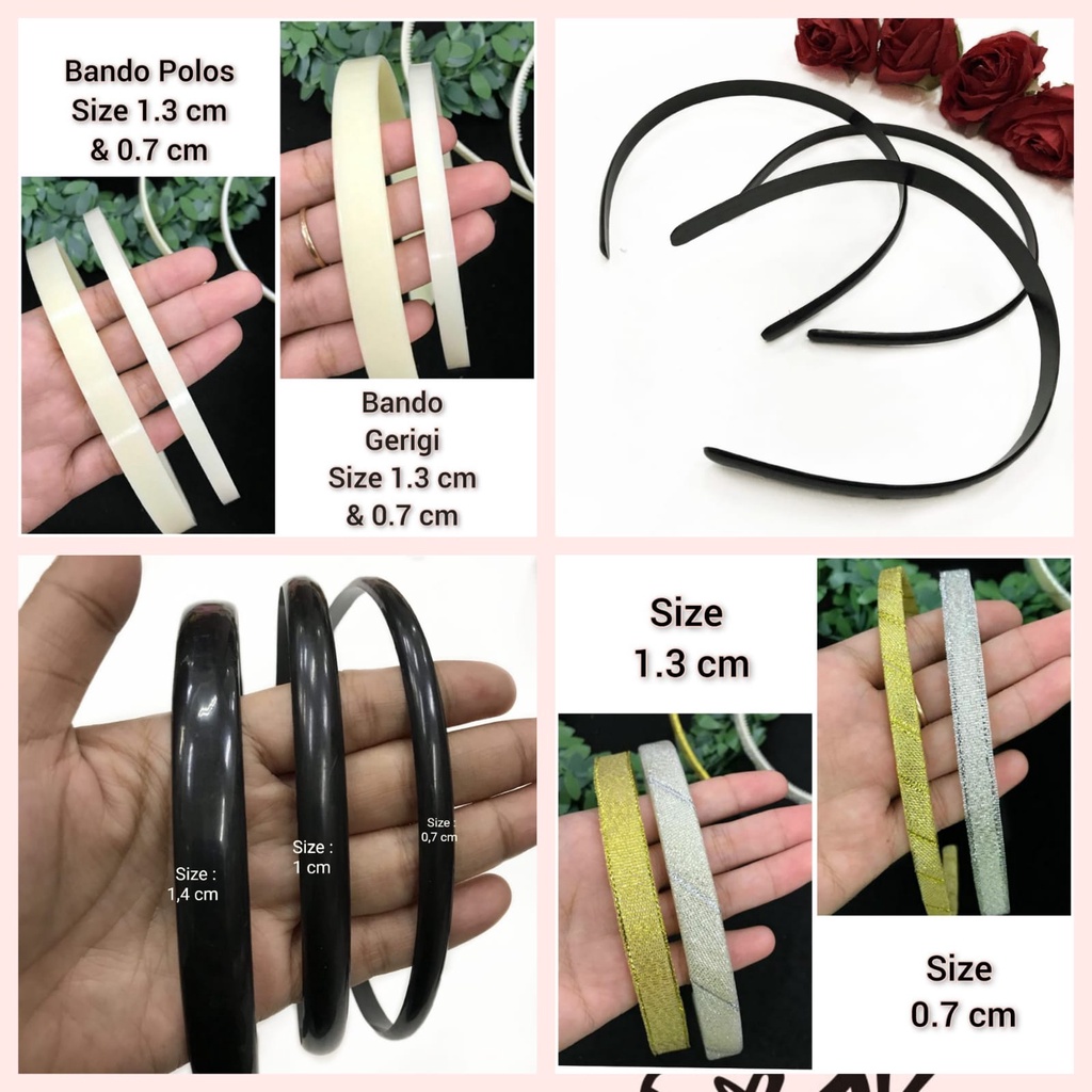 1 BUAH - BANDO GERIGI | BANDO POLOS | BANDO LILIT | TEMPEL PITA GLITTER