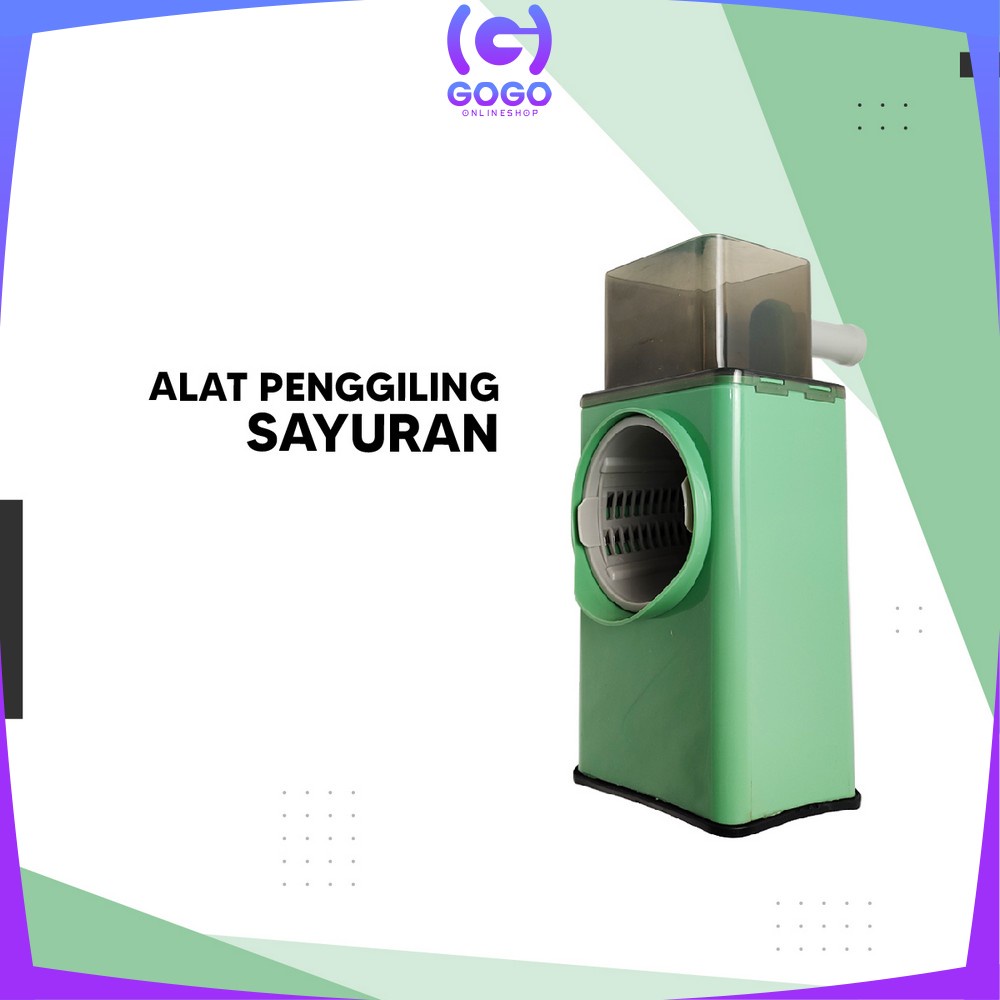 GOGO-C803 Alat Penggiling Sayur Multifungsi Vegetable Cutter Slicer Machine / Parutan Putar Alat Pemotong Sayuran dan Buah Praktis Serbaguna