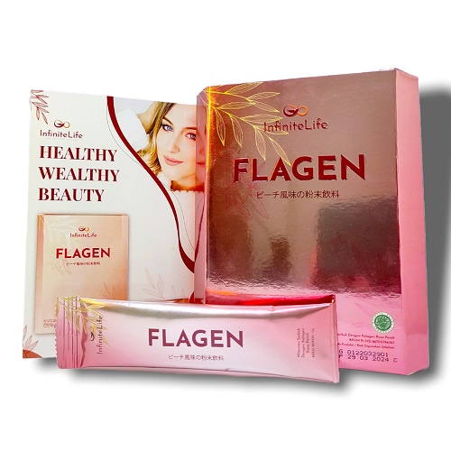 Flagen infinite life salmon ovary peptide kolagen ikan 12 sachet