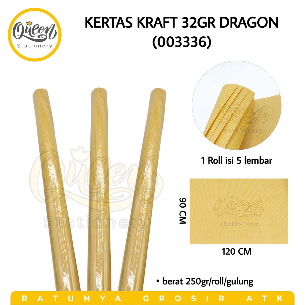 

1 GULUNG (5 LEMBAR) KERTAS KRAFT DRAGON / CRAFT PAPER / KERTAS COKLAT