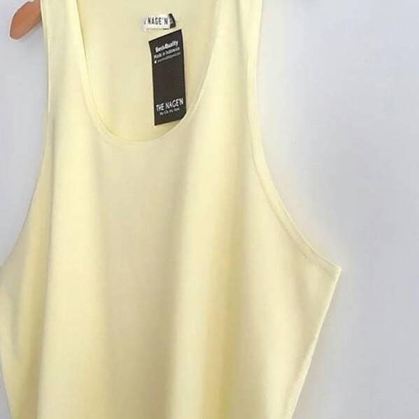 ☆ Kaos Singlet Kuning Polos pria  Baju distro Tankstop Summer ۩