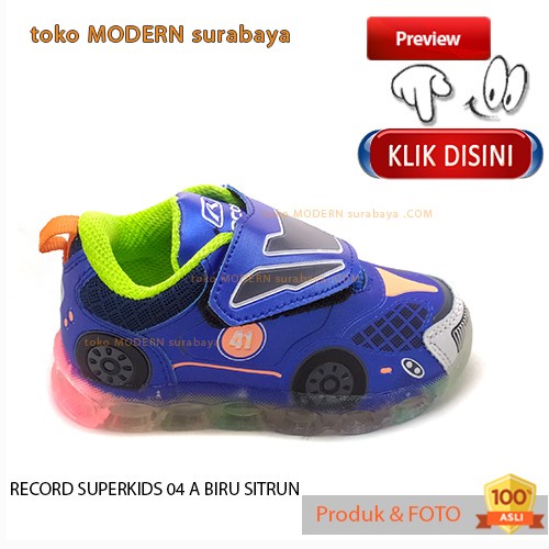 Sepatu anak sepatu lampu sneakers RECORD SUPERKIDS 04 B