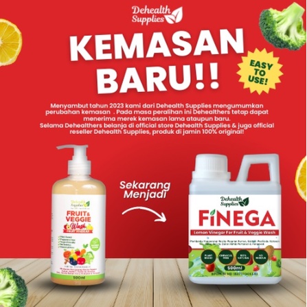 Dehealth Supplies Fruit 500ml &amp; Veggie Wash Fruit Vinegar 500ml ( Pencuci Sayur dan Buah )