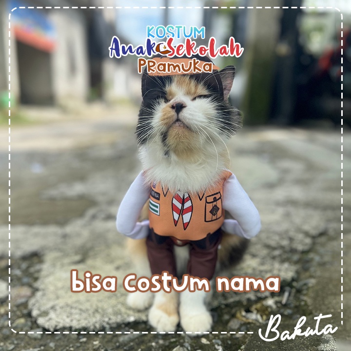 Kostum Anak Sekolah untuk kucing dan anjing Baju Berdiri Seragam Pramuka / Kostum kucing Murah / Baju Kucing Tangerang size S-XL