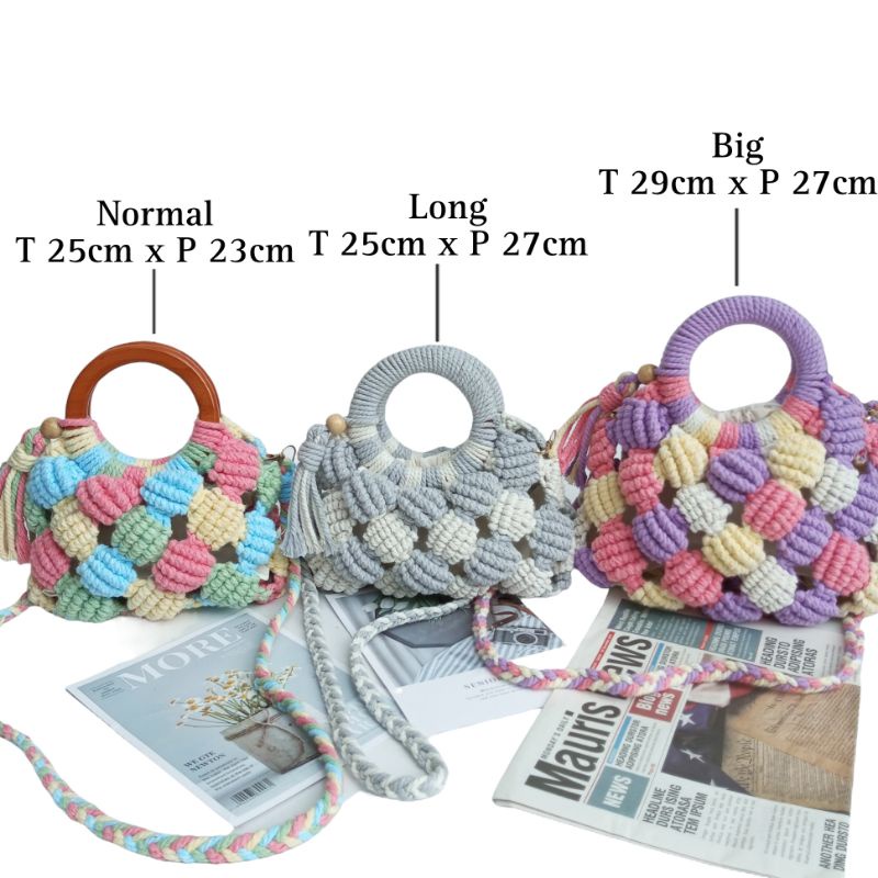 Tas Bubble Macrame Custom (Ada 3 Size)