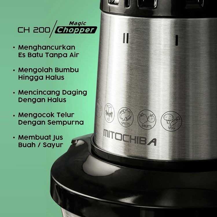 Chopper Blender Mitochiba CH200 kapasitas 2 Liter - Resmi