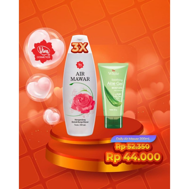 Paket 3 Air Mawar 200ml 1 Aloe Vera Gel