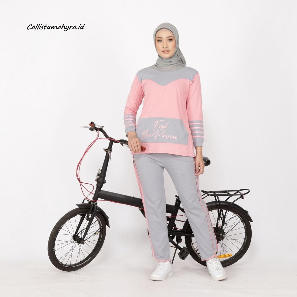 PALING DICARI Setelan Olahraga Wanita - Baju Olahraga Wanita Muslim - Setelan Senam Sepeda Gowes Wan