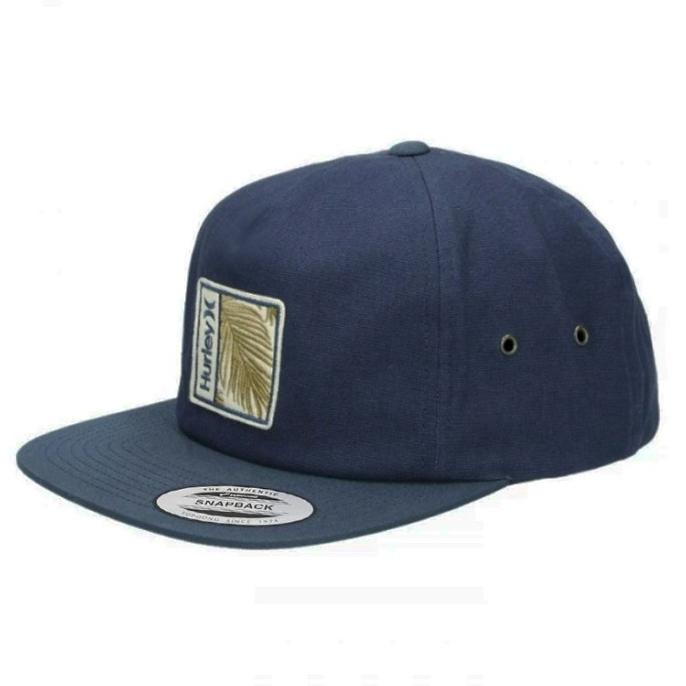 Topi Hurley Seapoint Canvas Snapback Hat Blue Yupoong ORIGINAL
