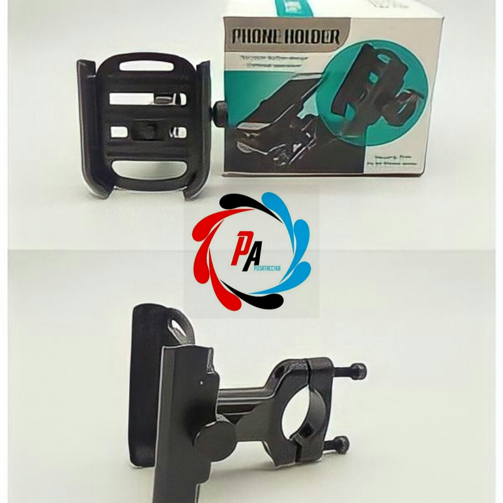 HOLDER STANG MOTOR PHONE HOLDER SEPEDA MOTOR UNIVERSAL HOLDER HP MOTOR STANG BIKE HOLDER STANG METAL