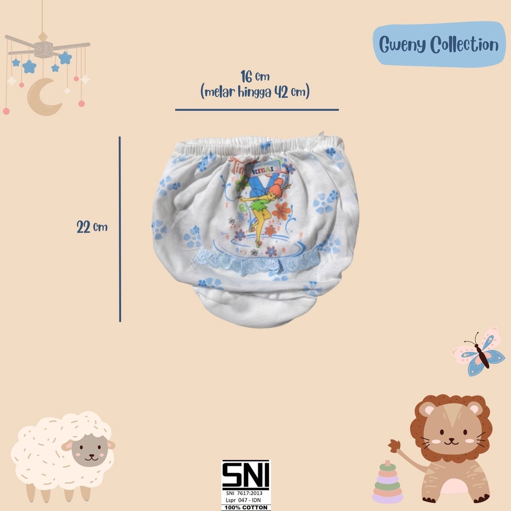 CELANA DALAM ANAK PEREMPUAN CD RENDA TINKERBELL LUCU MURAH