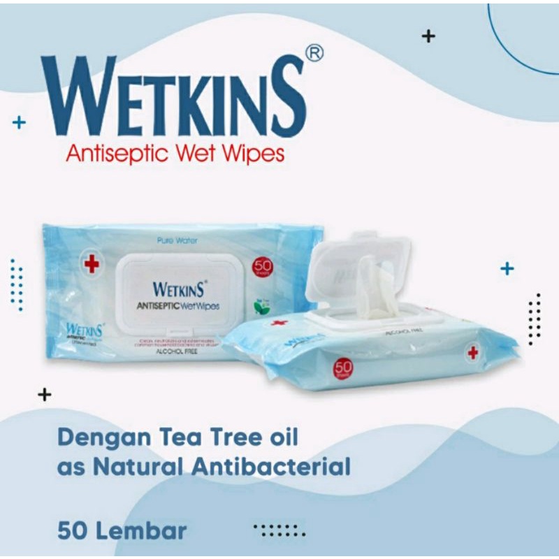 TISU BASAH WETKINS ANTISEPTIC 50'S FLIPTOP | TISSUE BASAH | WET