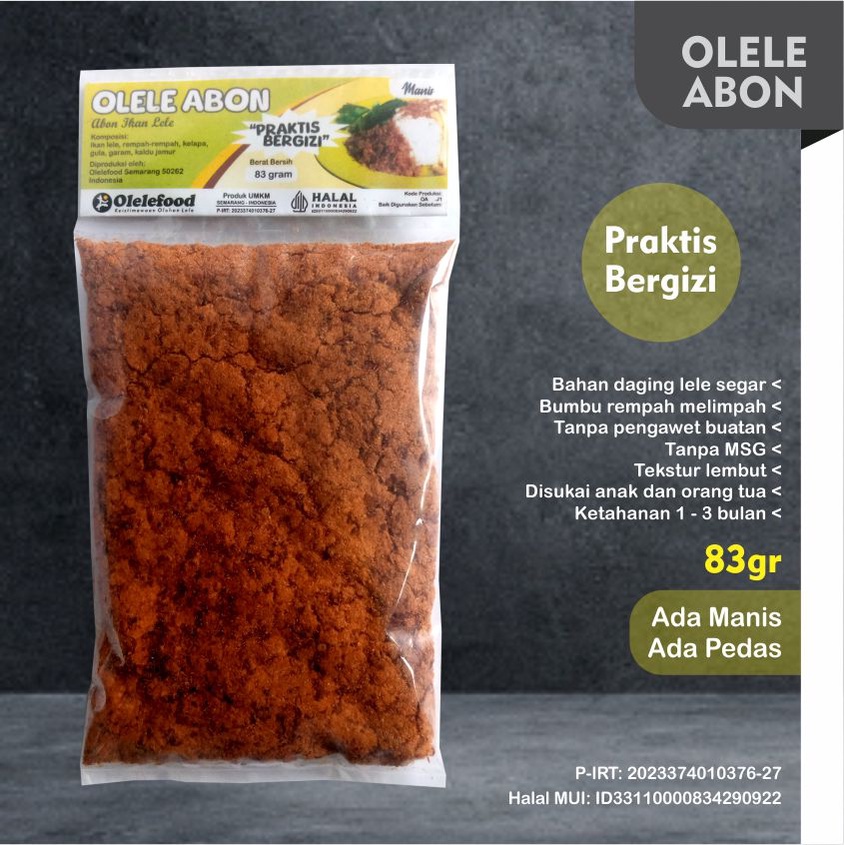 

OLELE ABON - Abon Ikan Lele 83 gram MPASI non MSG