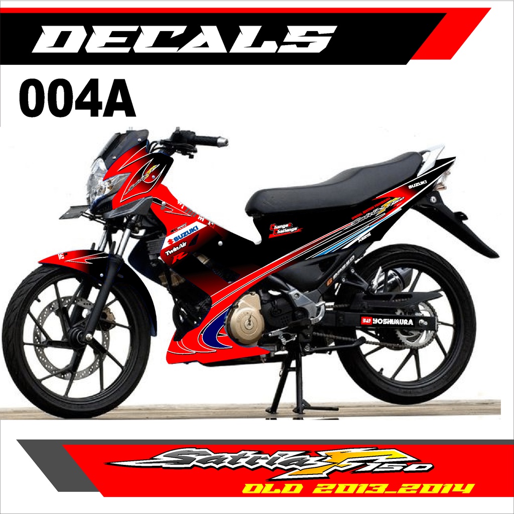 Decal Stiker - Dekal Sticker Fullbody Suzuki Satria FU 150 2014 Design GRAFIS GARIS Kombinasi - 004