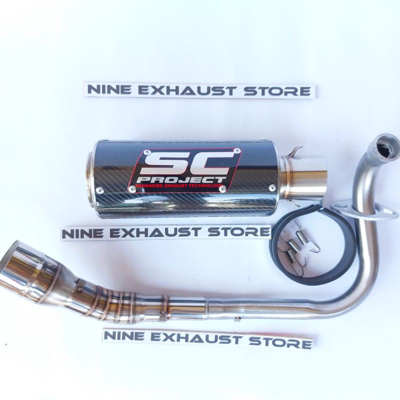 knalpot racing vario 125 led sc project karbon