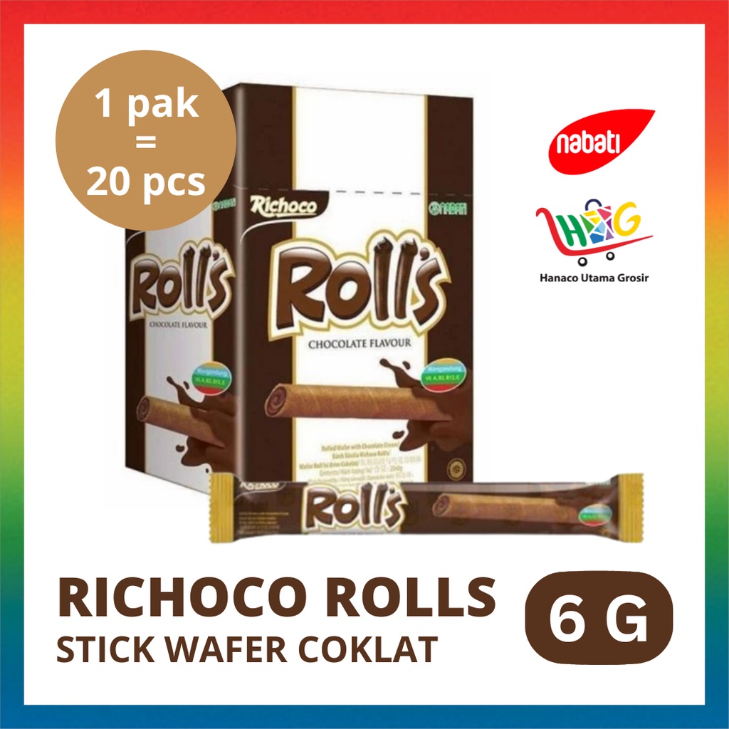 Nabati Richeese Rolls Wafer Keju 20 x 6 gr [ 1 BOX ]