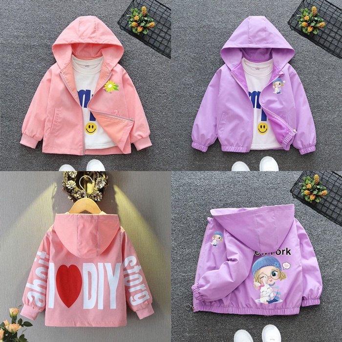 Jaket Hodie Anak Perempuan Import 1 - 13 Tahun