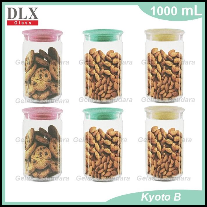

1 Set 6 Toples Kaca Dlx Kyoto B/Toples Makanan/Toples Kue/Toples Kaca/
