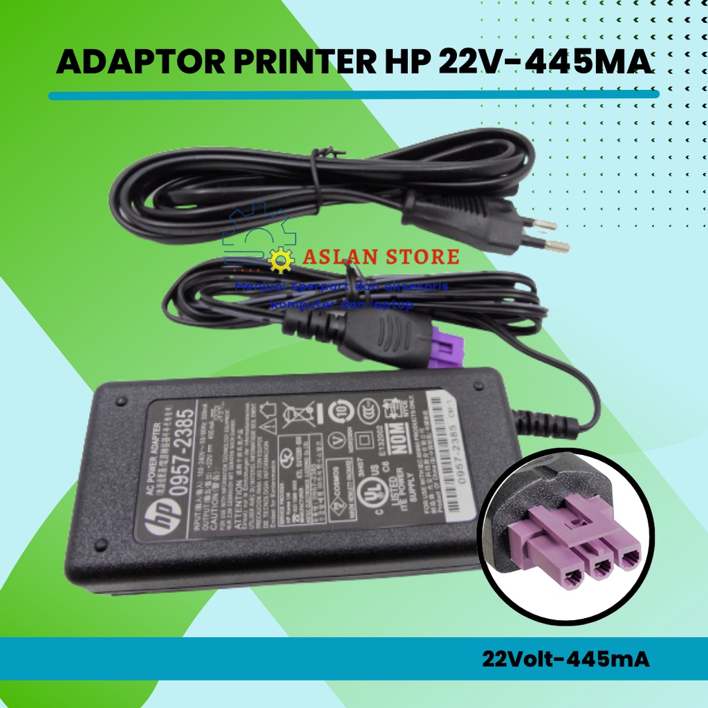 Adaptor Charger printer hp 1515 original 22v-455ma Bonus Kabel Power