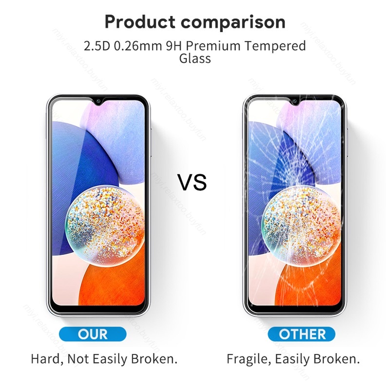 Pelindung Layar Bahan Tempered Glass Samsung Galaxy A14 4G / 5G Samsung A24 4G Samsung A34 5G Samsung A54 5G Samsung A74 5G Paket 2 in 1