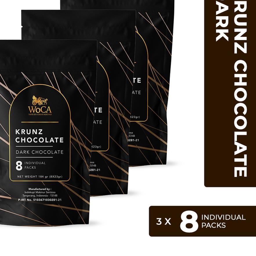 

✱ WoCA Krunz Chocolate Dark 3 x 8 individual packs - Pouch ✤