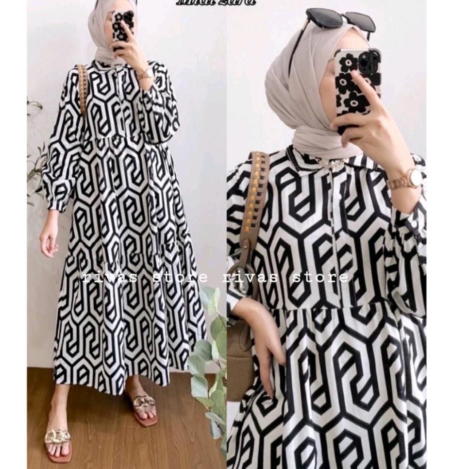 STOK TERBATAS Gamis rayon - gamis Midi Dress rayon premium - gamis rayon kekinian - gamis midi dres 