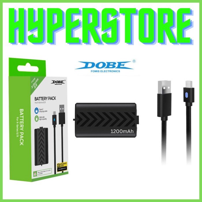 Dobe Battery Pack for Stik Xbox Series S X + 3M Braided Cable / Stick Gamepad Battere baterai Rechargeable