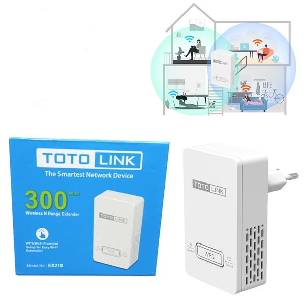 Totolink EX210 300Mbps wireless N Range Extender/Penguat WIFI