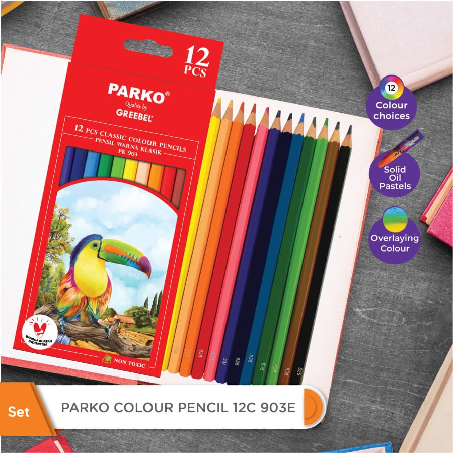 

PENSIL WARNA PARKO By Greebel 12 Warna / PENSIL WARNA MURAH