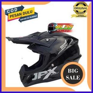 sparepart JPX / Helm JPX Cross BLACK METALIC / Helm cross termurah 140ZZ3