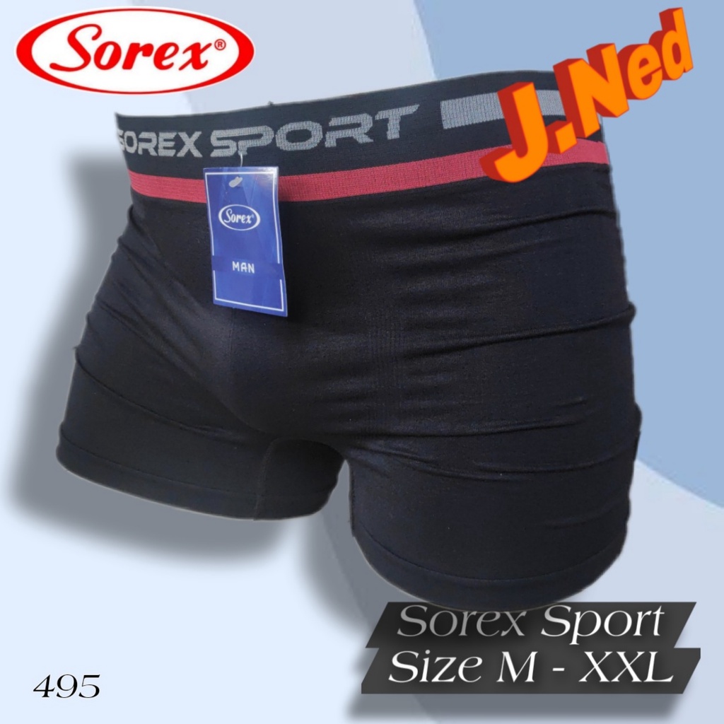 J495 - CELANA DALAM PRIA BOXER PREMIUM SOREX SIZE M - XXL HARGA PER 1 PCS