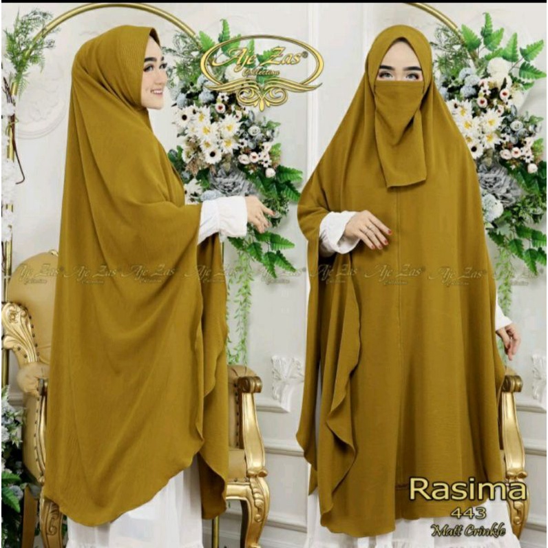 Hijab cringkle jumbo / khimar cringkle rasima ori aje zas collection / jilbab kringkel instan jumbo 