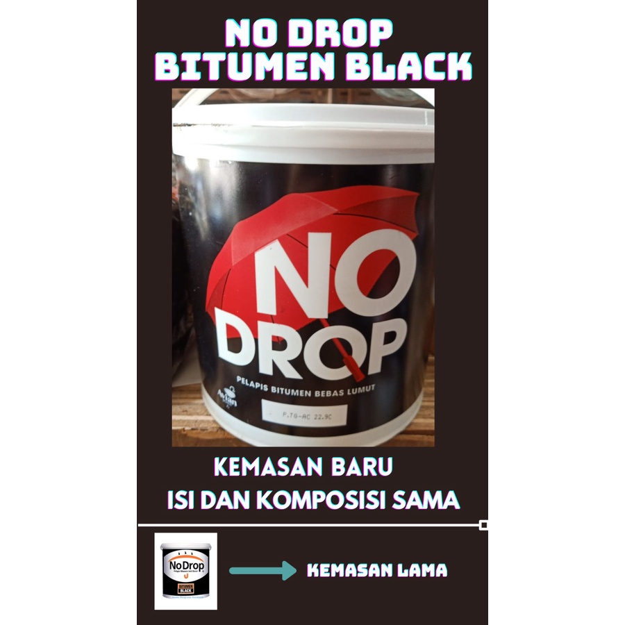 No drop bitumen black 1kg,nodrop bitumen hitam,cat pelapis anti bocor no drop bitumen hitam,no drop pelapis bitumen bebas lumut 1kg