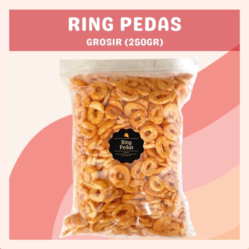 [DELISH SNACKS] Ring Pedas (Grosir) 250gr / Snack Cemilan / Camilan Kerupuk Ikan Asin Gurih