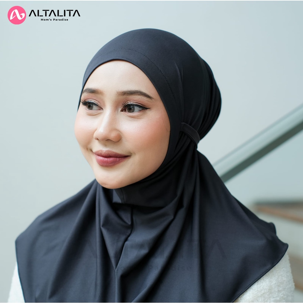 Altalita - Kerudung Bergo Nyta Jilbab Sport Instan Tali Non Pet / Non Pad Bahan Jersey Premium Cocok Untuk Olahraga Volly Futsal Senam dan Sehari-Hari