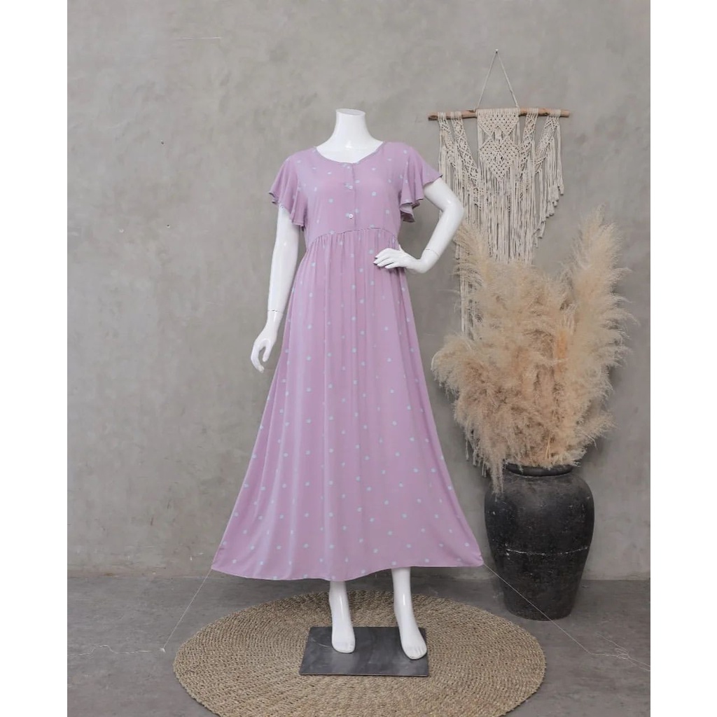 Lyla dress by Oriani Daster Long dress JUMBO LD 140 &amp; LD 120 Lengan Lonceng | LL Oriani