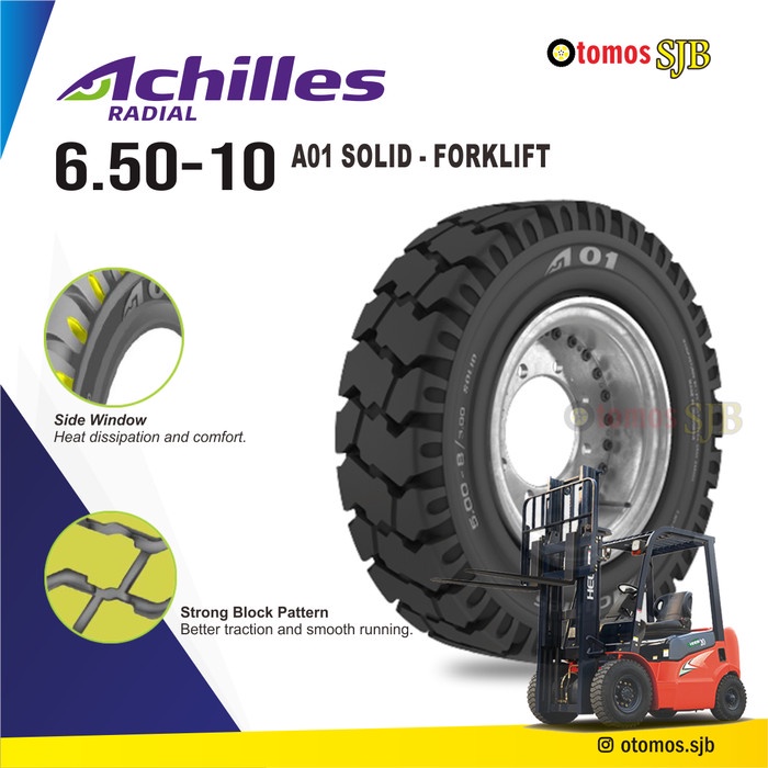 Best Seller Ban Forklift Mati/Solid Achilles 6.50-10 A01