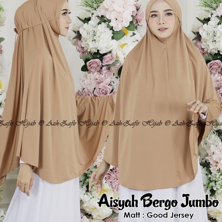 ☃ Jilbab Instan Hijab Syari Bergo Jumbo Aisyah Tali Jersey Terbaru ➫
