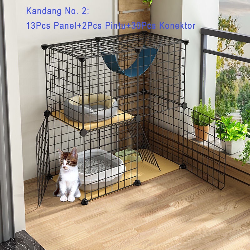 35*35CM Dog Cage Kandang Hewan Peliharaan / Kandang Kucing / Kandang Anjing Pagar Besi/ Kandang Kucing Tingkat