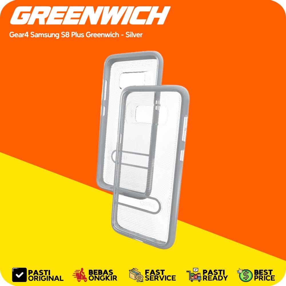 Gear4 Samsung S8 Plus Greenwich Silver Anti Crack Spigen Military