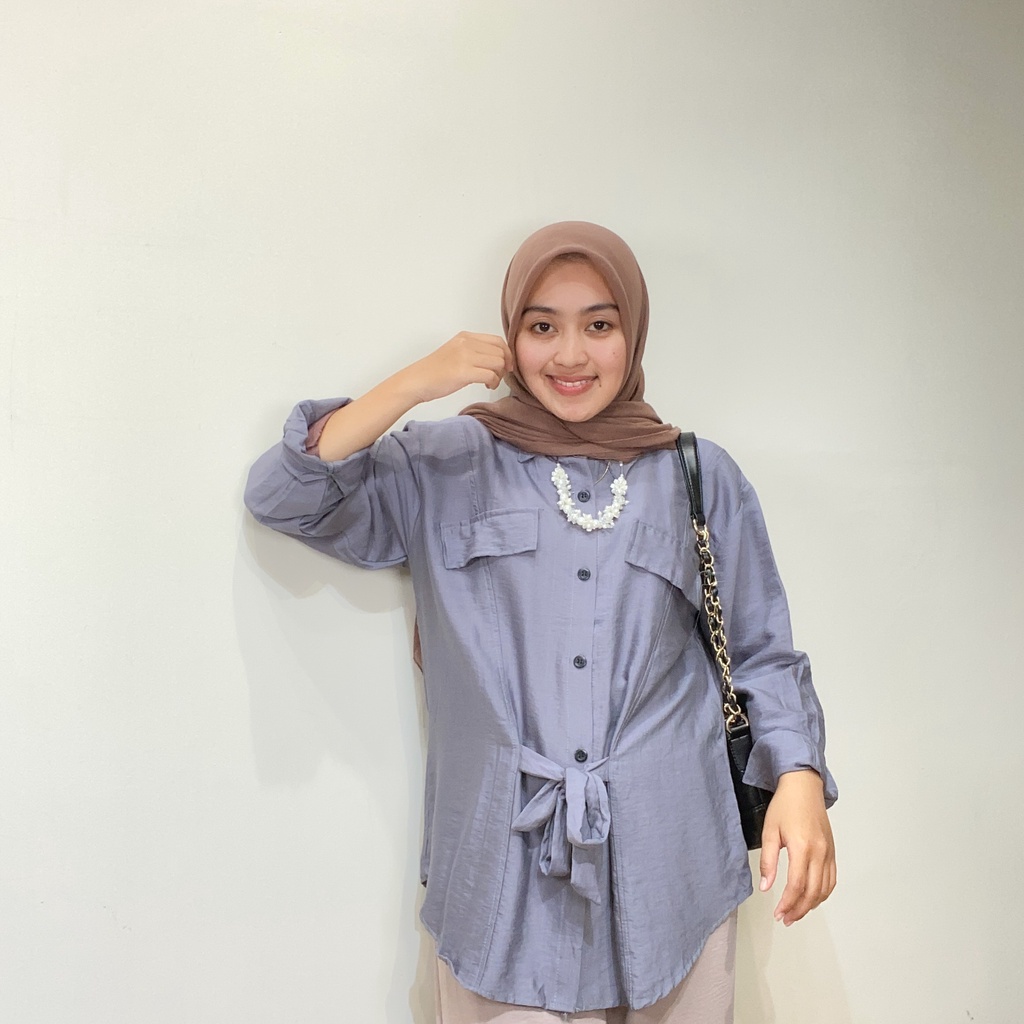 Neila Blouse Atasan Wanita Bahan Linen LD 110