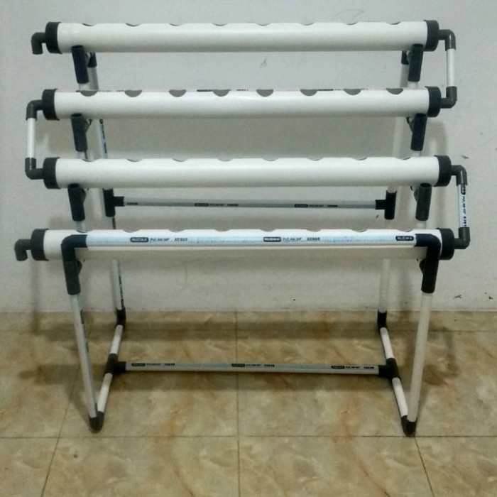 Terlaris Pipa Hidroponik Set Rak Pipa. Paket 4 Pipa Hidroponik Lubang 32