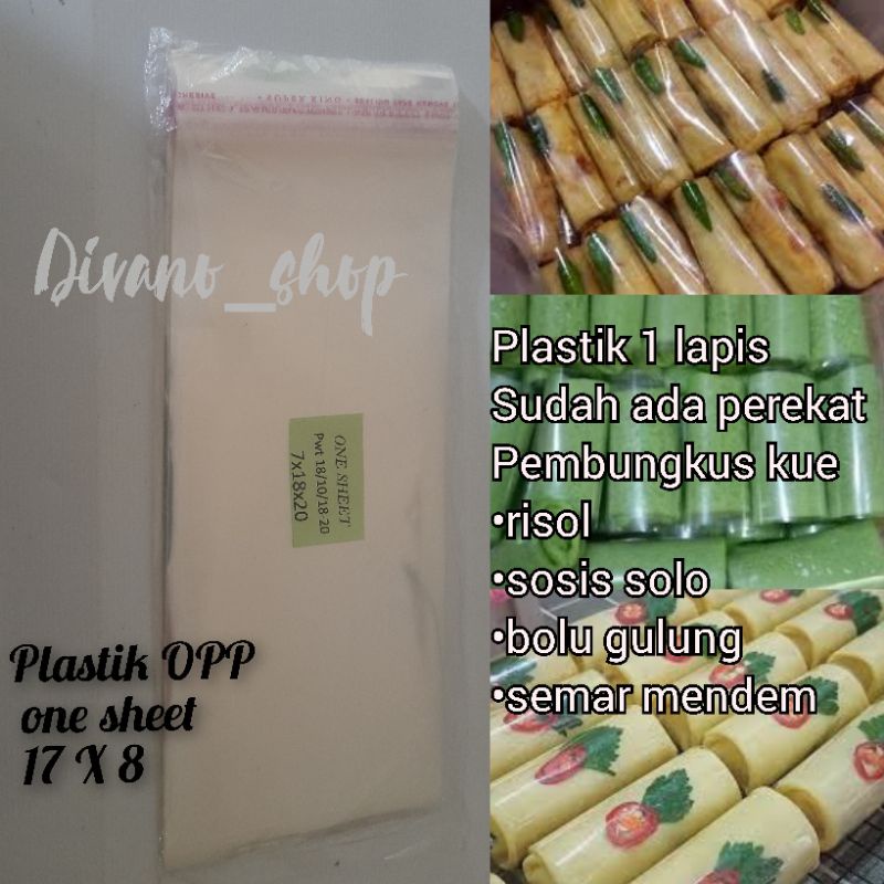 Plastik OPP ONE SHEET pembungkus risol lembaran uk. 17X8