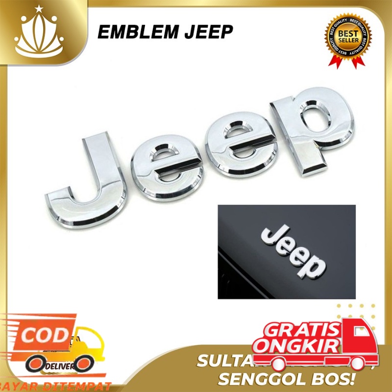 Emblem JEEP Universal - Chrome Jeep - Logo Jeep Emblem JEEP Universal