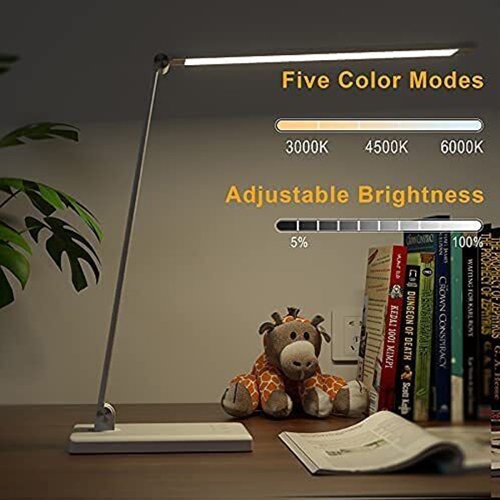 Lampu Kerja Lampu Belajar LED USB Lampu Meja 3 Mode Cahaya Dengan Timer Bisa Dilipat