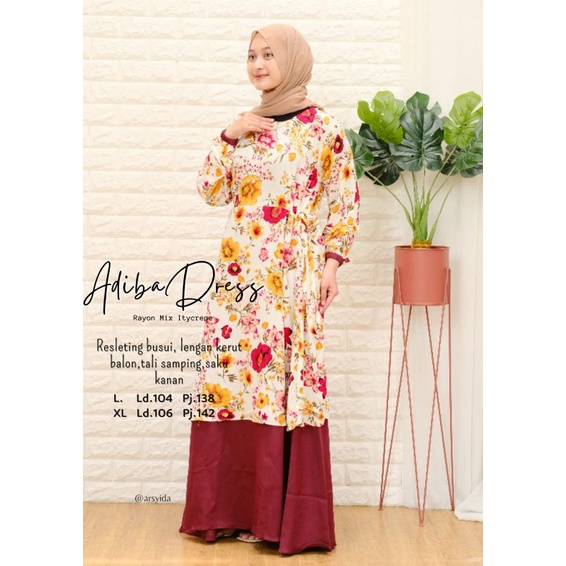 Homedress Rayon+ Ity Crepe/ Gamis Rayon Motif / Gamis Ity Crepe