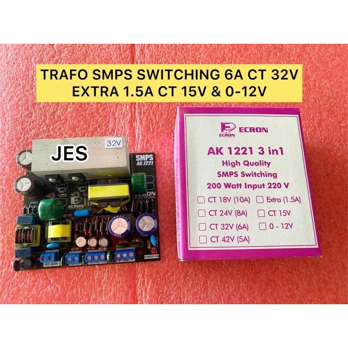Terlaris Promo Trafo Smps Switching 6A Ct 32Vextra 1.5A Ct 15V & 0-12Vtrafo