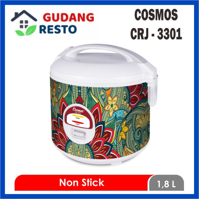 COSMOS CRJ 3301 RICE COOKER 1.8 L BATIK SERIES MAGICCOM CRJ3301 1,8 LITER 3 IN 1 ANTI LENGKET