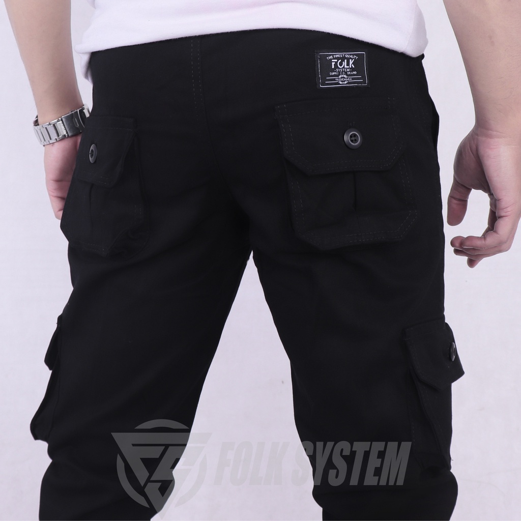 Celana Panjang Chino Jogger Cargo Pria Folksystem