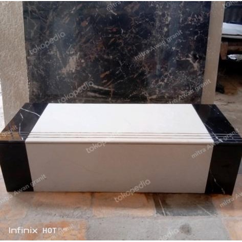 Stepnosing Granit Tangga Cream Matte Kombinasi Hitam Per 1 Set 30x80 +  20x80